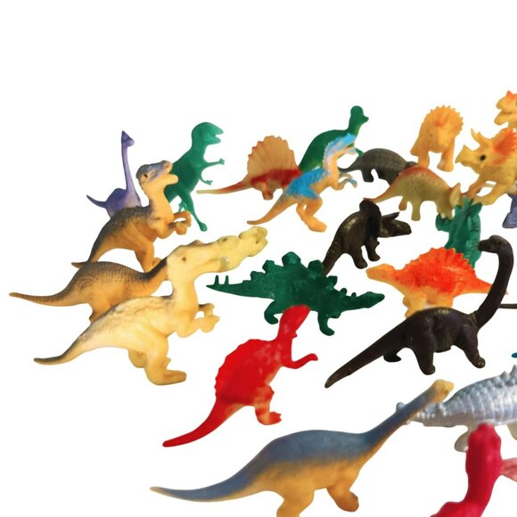 Miniature Dinosaur Figure Toys Lot Of 34 Plastic Rubber Figurine Multiple Colors - Picture 2 of 4